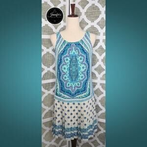 LOFT NWT Medallion Paisley Drop Waist Sleeveless Pleated Lined Dress Size 10